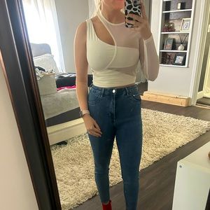 White Criss Cross Princess Polly Crop